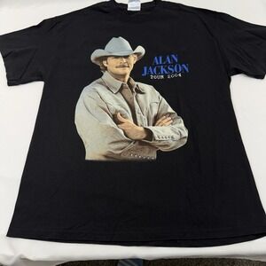 Vintage 2004 Alan Jackson Tee Shirt Mens Large Black‎ Greatest Hits Tour Concert